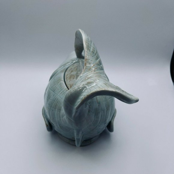 Blue Sky Ceramics, Diane, 2012, Koi Fish TeaPot, Light Green-Blue, Brushed Brown - Picture 4 of 9